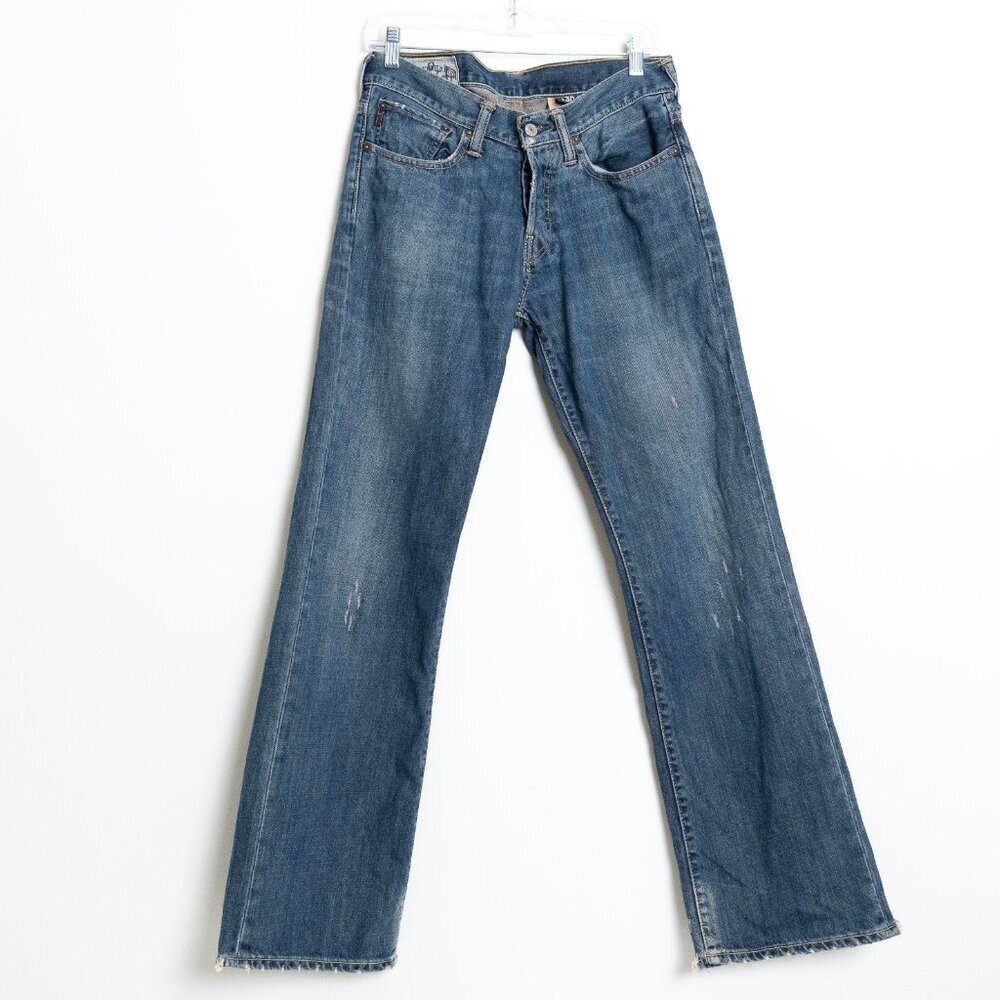 Abercrombie & Fitch Jeans 28x30 Low Rise Boot Button Fly Y2K Distressed Grunge